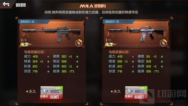 CF手游M4A1钻石换购