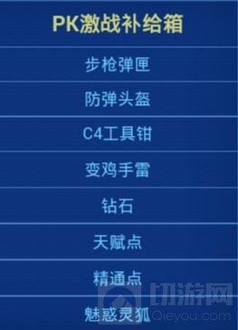 CF手游枪神竞技之路PK激战补给箱中有什么奖励
