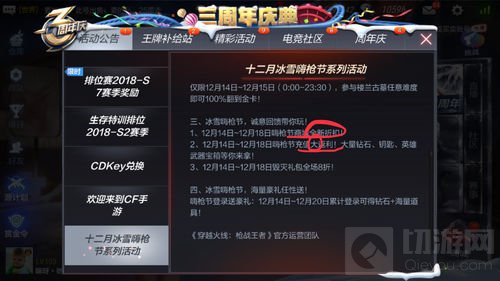 CF手游十二月冰雪嗨枪节系列活动 即刻开火